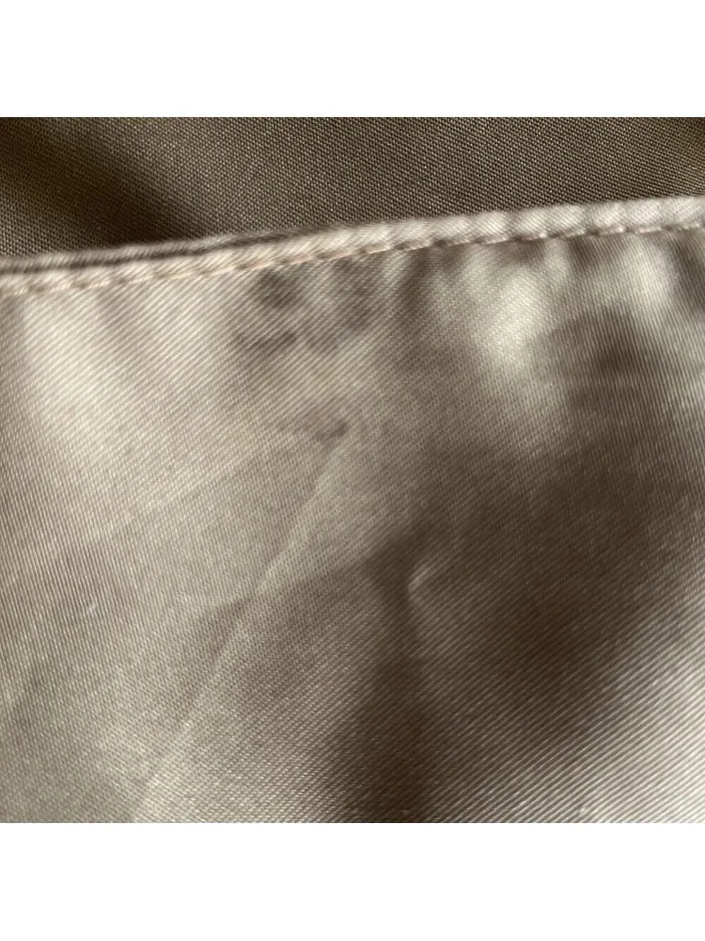 𝅺anthropologie tan faux leather cosmetic case make up bag clutch carryall